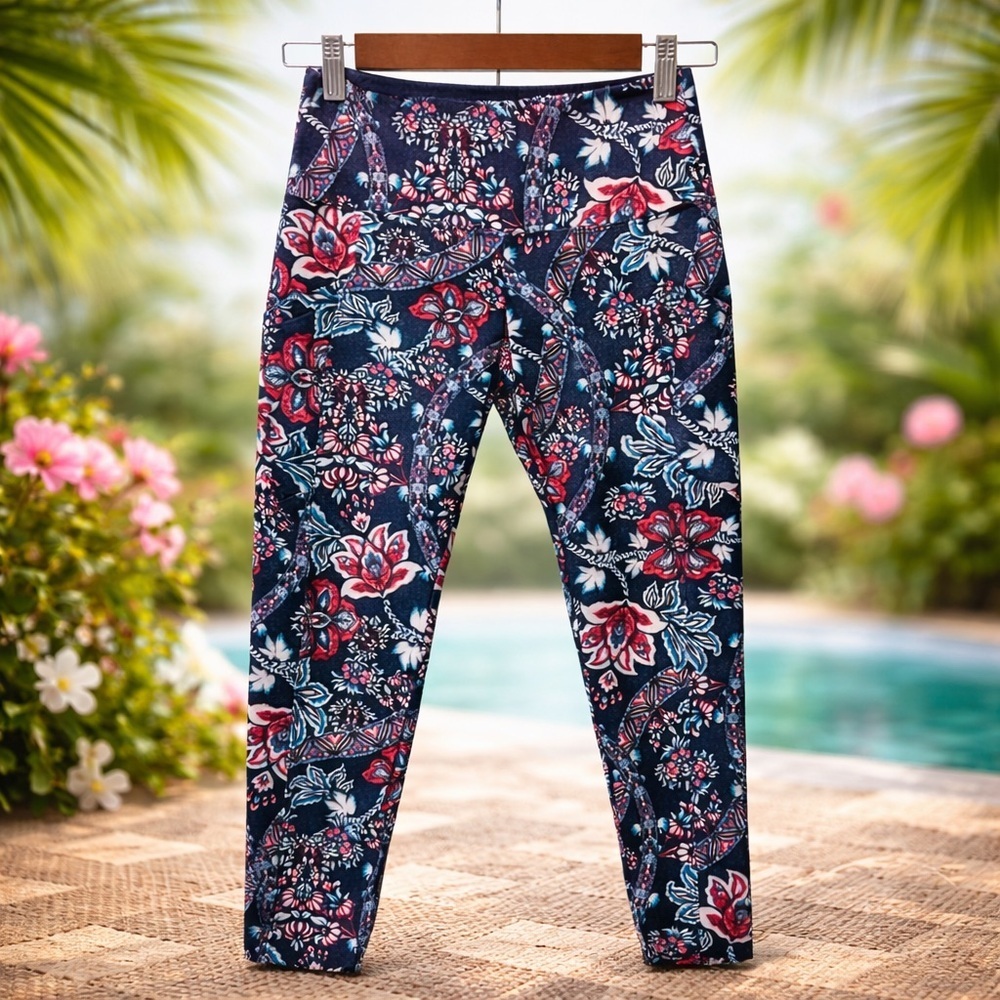 🌸 CONQU.A LOS ANGELES Floral Print Leggings | Size Small